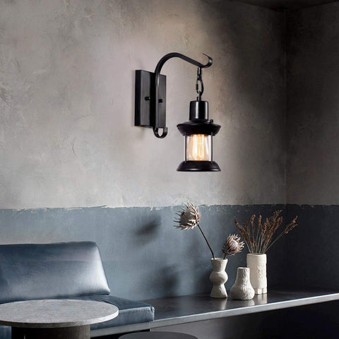 Industrial Metal Wall Sconce for Bedroom and Living Room Lighting