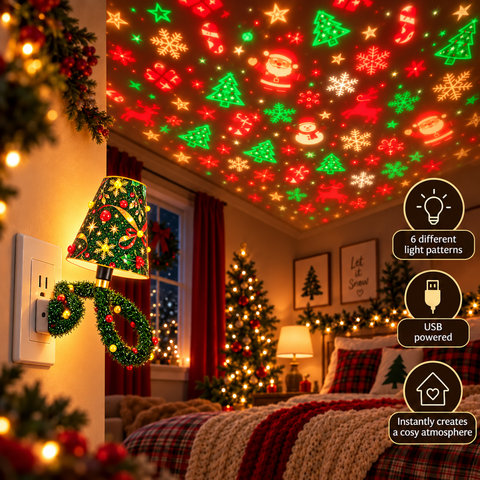 USB Christmas Table Lamp with Festive Decorative Shade for Seasonal Home Lighting