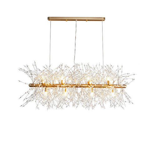 Branching Crystal Chandelier for Dining and Living Room Lighting