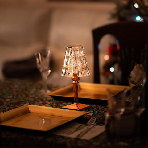 Rechargeable Crystal Table Lamp for Dining and Bedside Ambience