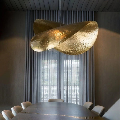 Hammered Copper Pendant Light for Dining Rooms and Living Spaces