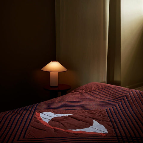 Modern Fabric Shade Table Lamp with E26 or E27 Bulb Socket and Cable Switch