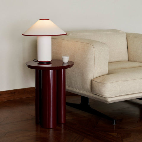 Modern Fabric Shade Table Lamp with E26 or E27 Bulb Socket and Cable Switch