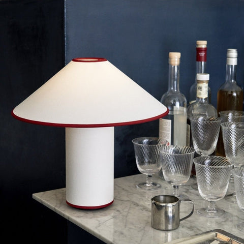 Modern Fabric Shade Table Lamp with E26 or E27 Bulb Socket and Cable Switch
