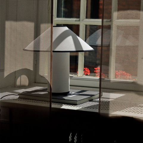 Modern Fabric Shade Table Lamp with E26 or E27 Bulb Socket and Cable Switch