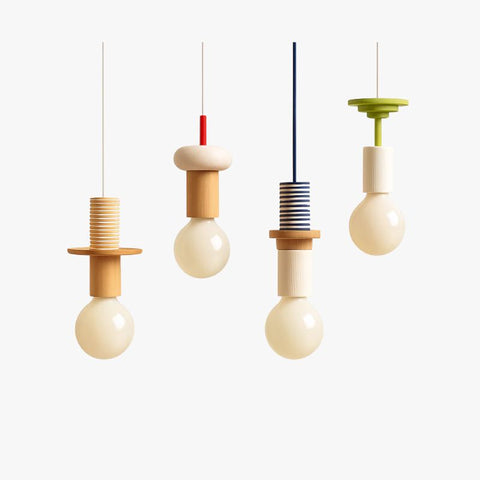 Geometric Wood Pendant Light for Kitchen and Dining Room Lighting