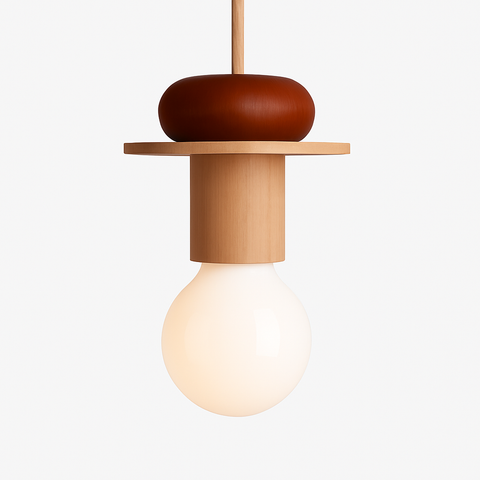 Geometric Wood Pendant Light for Kitchen and Dining Room Lighting