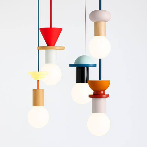Geometric Wood Pendant Light for Kitchen and Dining Room Lighting