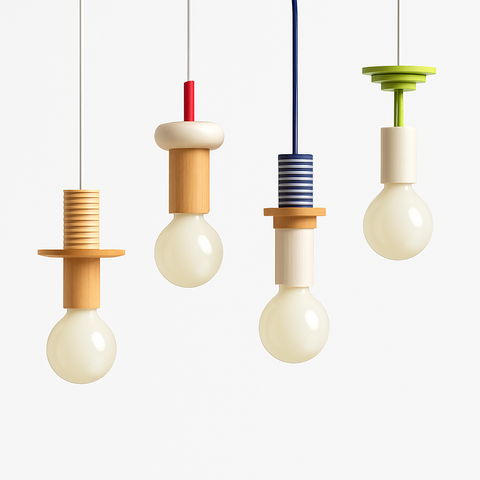 Geometric Wood Pendant Light for Kitchen and Dining Room Lighting