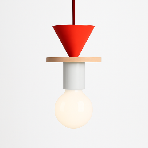 Geometric Wood Pendant Light for Kitchen and Dining Room Lighting