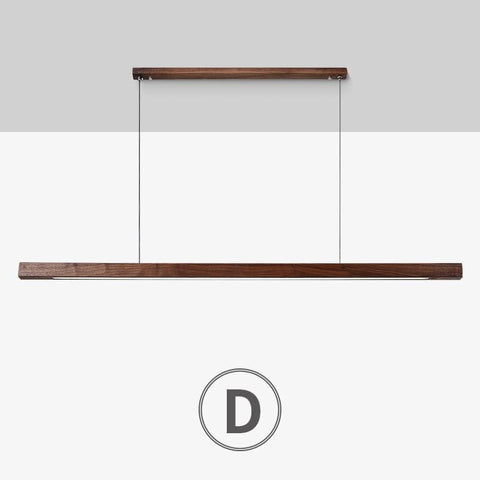 Linear Wood-Look LED Pendant Light for Kitchen Islands and Dining Tables