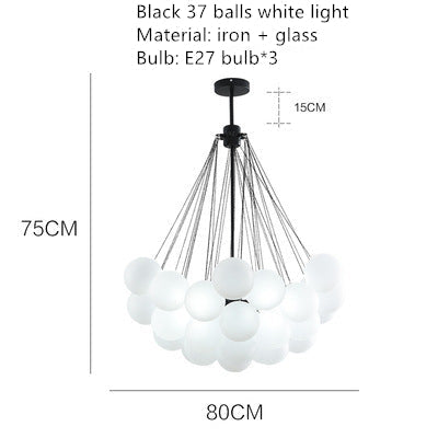Glass Globe Chandelier for Living Room and Dining Room Lighting