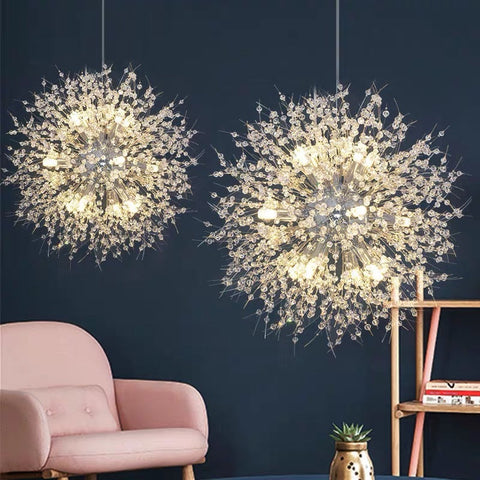 Branching Crystal Chandelier for Dining and Living Room Lighting