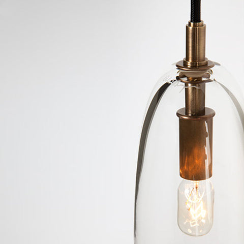Wall Light with Copper Finish and Suspended Glass Shade