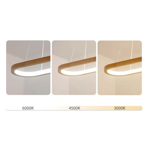 Oval Wood LED Pendant Light for Kitchen Islands and Dining Rooms