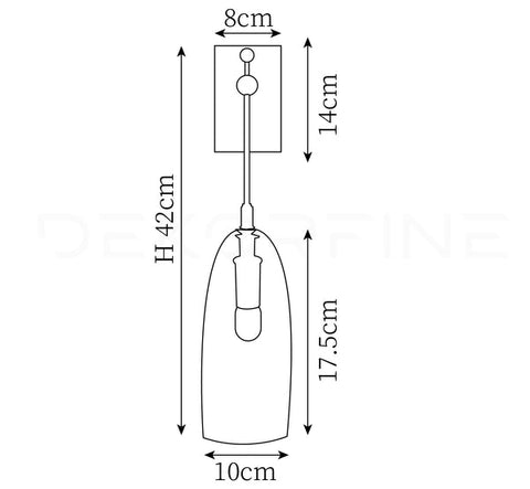 Wall Light with Copper Finish and Suspended Glass Shade