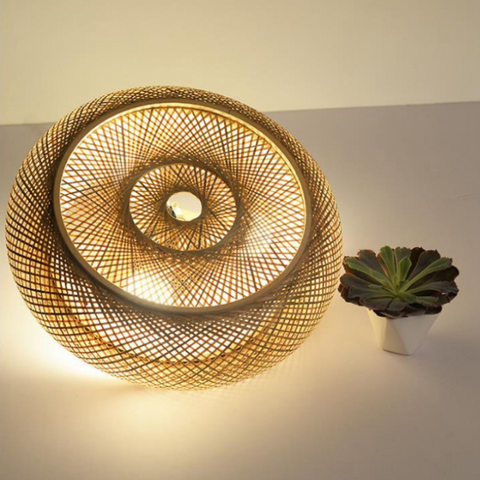 Woven Rattan Flush Mount Ceiling Light for Bedrooms and Living Rooms