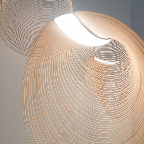 Sculptural Wood Pendant Light for Wabi-Sabi Dining and Living Rooms