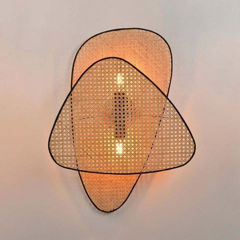Woven Rattan Wall Sconce for Wabi-Sabi Bedrooms and Living Rooms