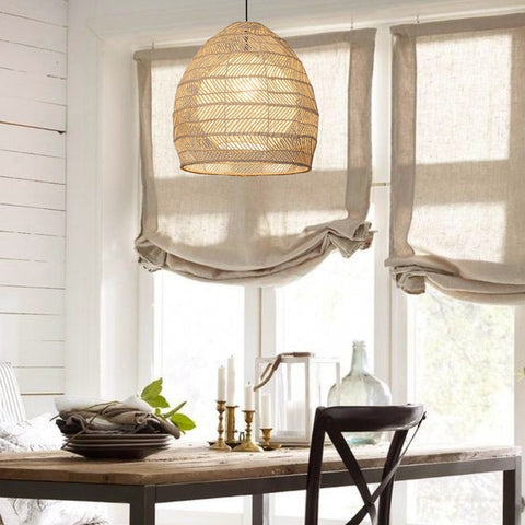 Handwoven Rattan Basket Pendant Light