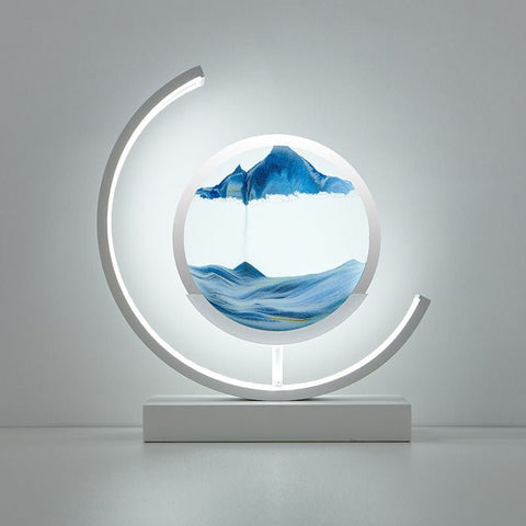 Rotating LED Sand Art Table Lamp with Touch Control and Adjustable Lighting