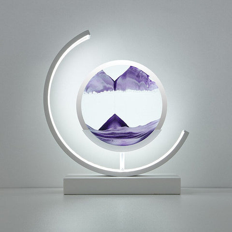 Rotating LED Sand Art Table Lamp with Touch Control and Adjustable Lighting