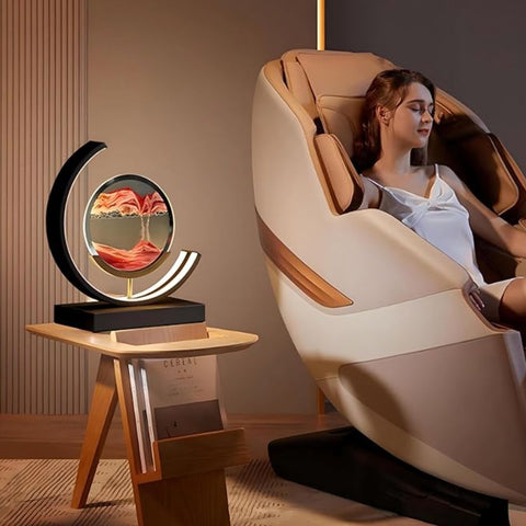 Rotating LED Sand Art Table Lamp with Touch Control and Adjustable Lighting
