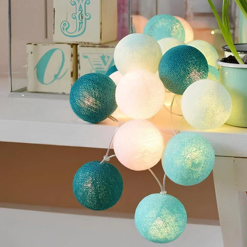Cotton Ball String Lights with Length and Color Options