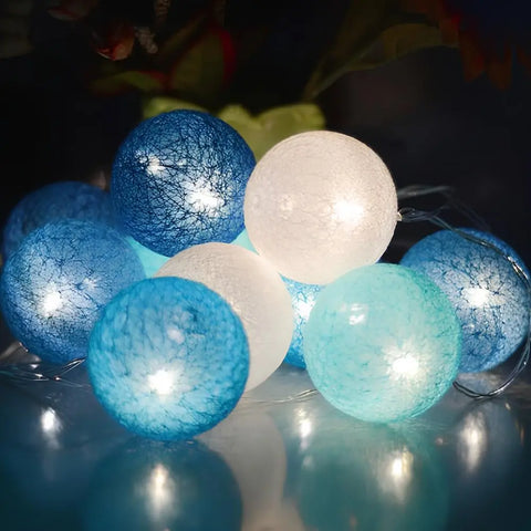 Cotton Ball String Lights with Length and Color Options