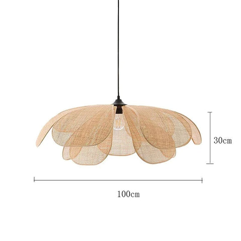 Floral Rattan Pendant Light for Bohemian Dining and Living Rooms