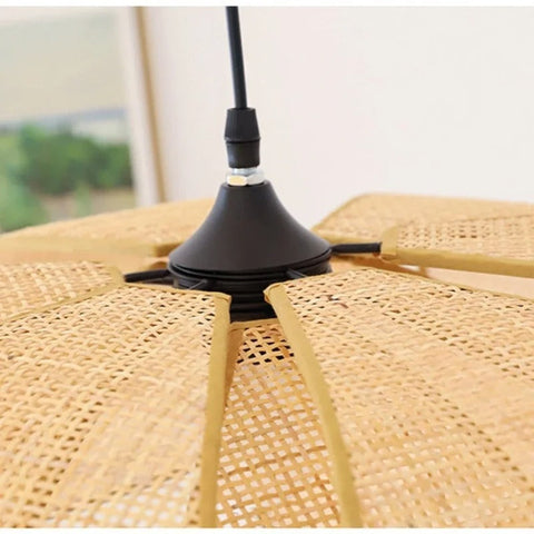 Floral Rattan Pendant Light for Bohemian Dining and Living Rooms