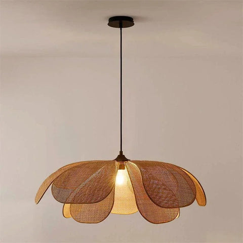 Floral Rattan Pendant Light for Bohemian Dining and Living Rooms