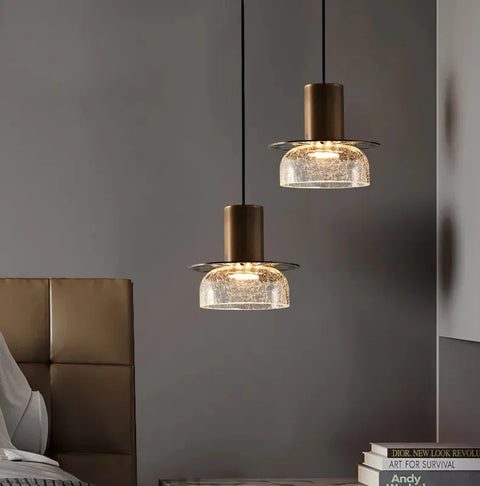 Crackled Glass Pendant Light for Kitchen Islands and Dining Rooms