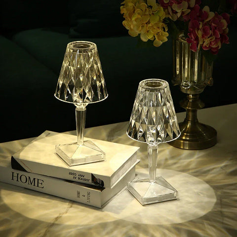 Rechargeable Crystal Table Lamp for Dining and Bedside Ambience