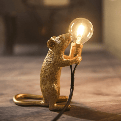 Decorative Mouse Table Lamp with Warm LED Light for Unique Home Decor