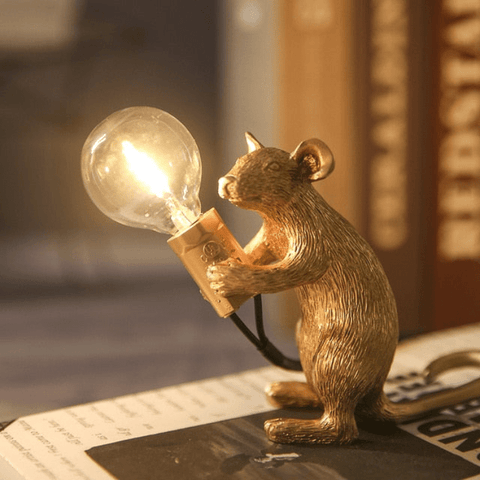 Decorative Mouse Table Lamp with Warm LED Light for Unique Home Decor