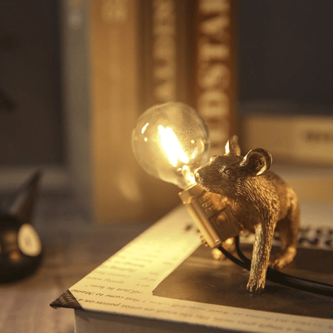 Decorative Mouse Table Lamp with Warm LED Light for Unique Home Decor