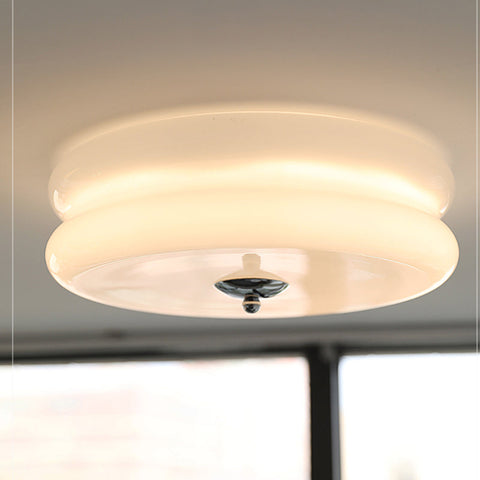 Modern Bauhaus LED Ceiling Light with Dimmable Glass Shade for Home