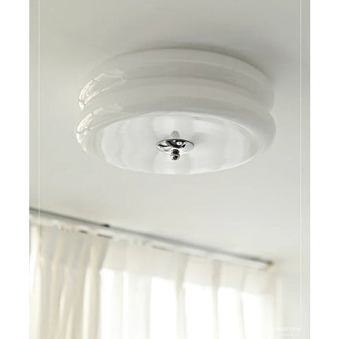 Modern Bauhaus LED Ceiling Light with Dimmable Glass Shade for Home