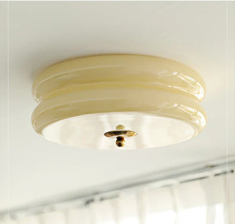 Modern Bauhaus LED Ceiling Light with Dimmable Glass Shade for Home
