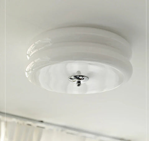 Modern Bauhaus LED Ceiling Light with Dimmable Glass Shade for Home