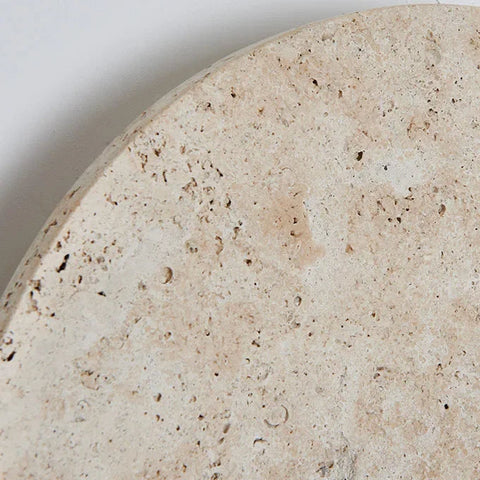 Wall Light with Round Travertine Shade