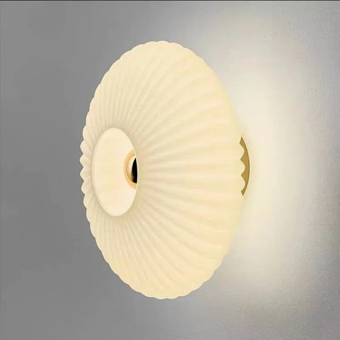 Modern Pleated Glass Wall Light with Soft LED Glow for Indoor Spaces