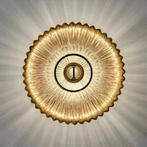 Modern Pleated Glass Wall Light with Soft LED Glow for Indoor Spaces