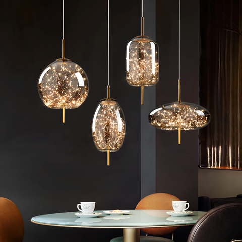 Pendant Light with Modern Glass Shade