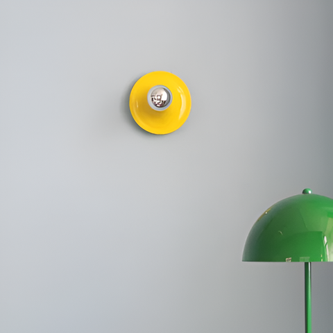 Wall Light with Bauhaus Curve and Exposed Bulb Design