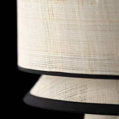 Pendant Light with Layered Linen and Floating Drum Shade
