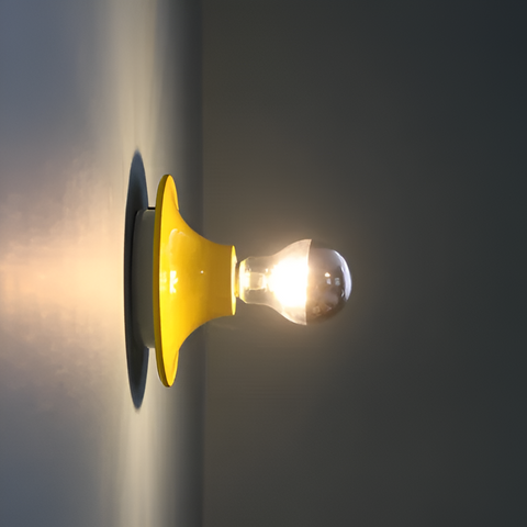 Wall Light with Bauhaus Curve and Exposed Bulb Design