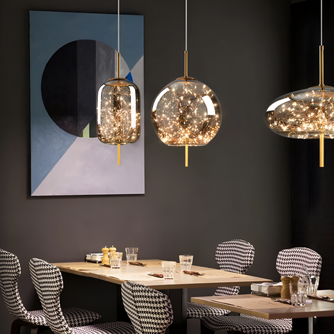 Pendant Light with Modern Glass Shade