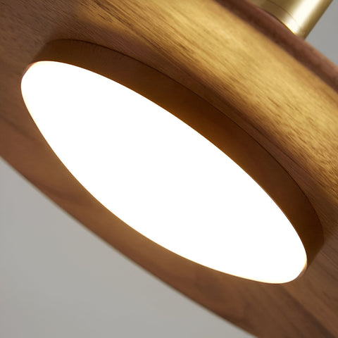 Pendant Light with Walnut-Finish Iron Shade